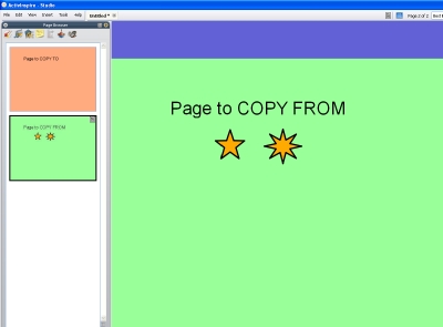 The page to copy from in ActivInspire
