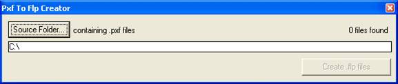Pxf to Flp Creator window