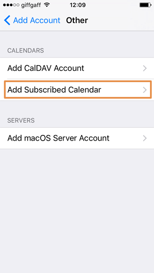 Add Subscribed Calendar