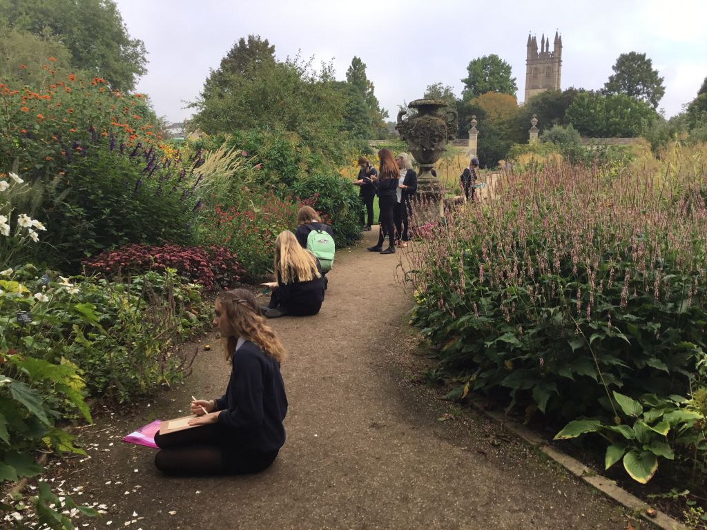 Students on a textile trip