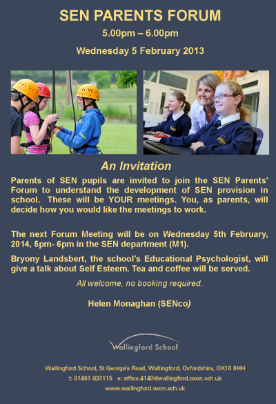 SEN Parents Forum advert