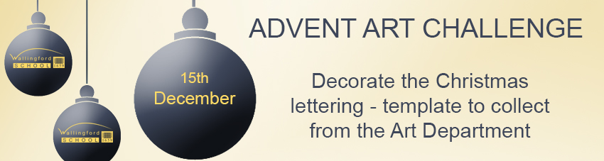Decorate the Christmas lettering - template to collect from the Art Department 