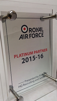 Royal Air Force Platinum Partner 2015-2016 Award