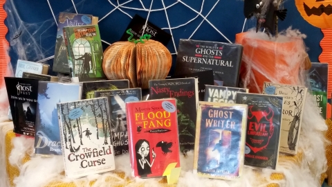 Library Halloween display