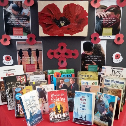 Library Remembrance Day display