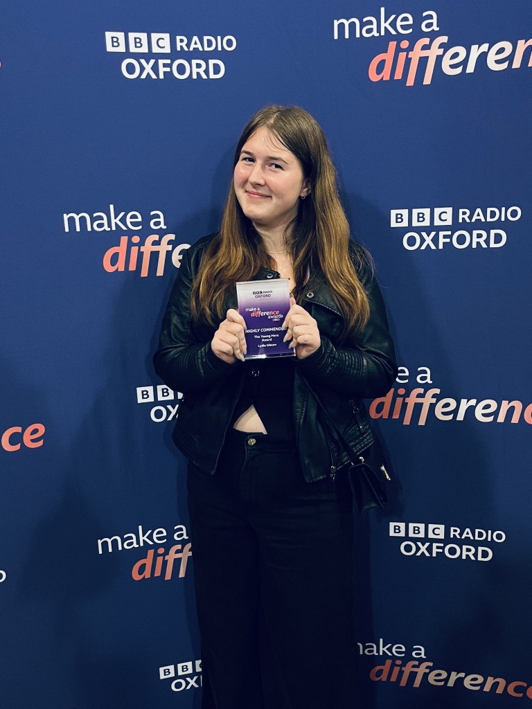 Lydia with her award