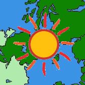 The sun appears with most of the background removed - but there are still some specks of white around the edges.